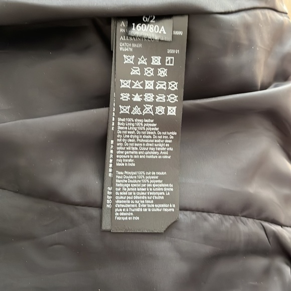 ALLSAINTS Oxblood Red Catch Biker Leather Coat - Picture 7 of 9